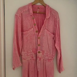 Free People pink jumpsuit size L